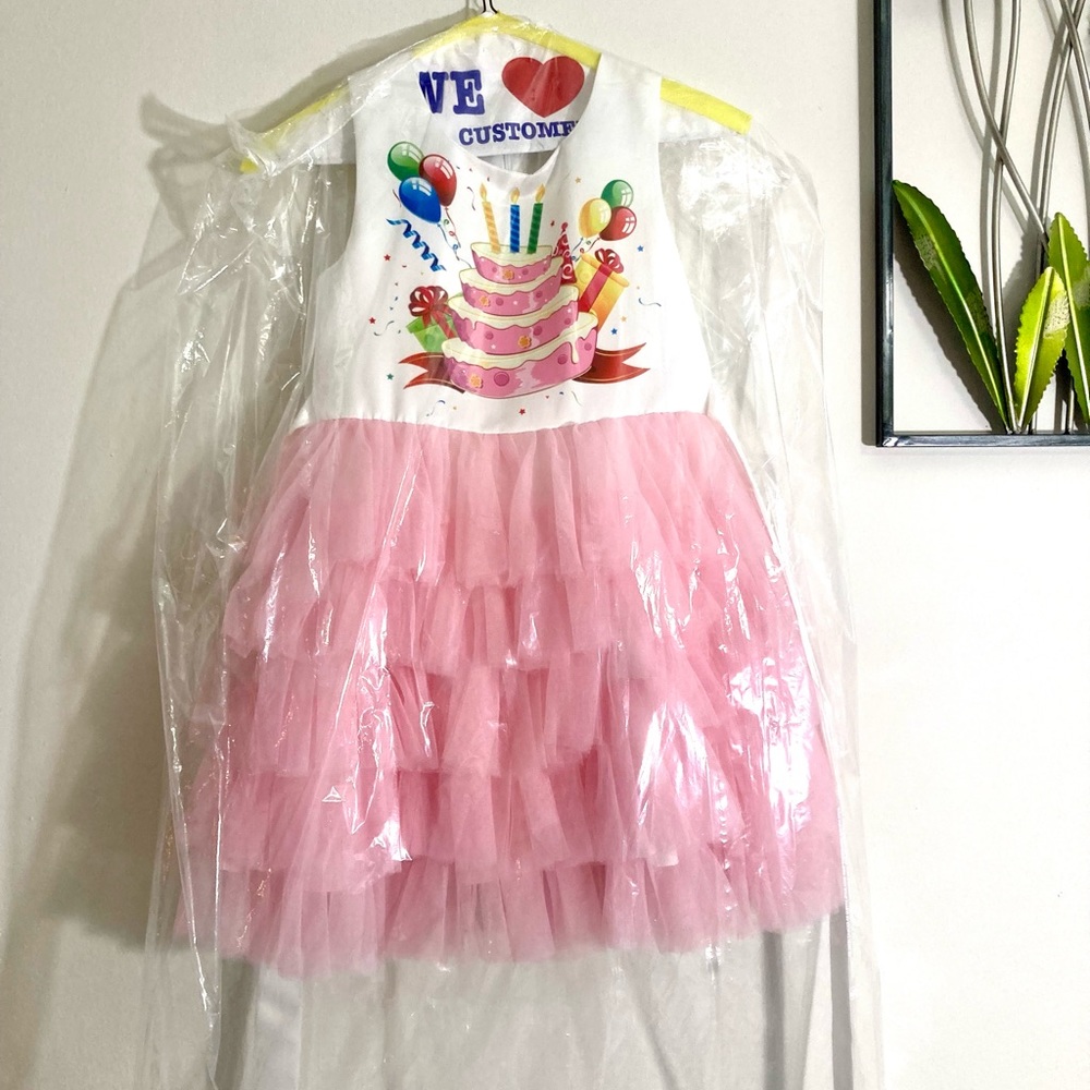 Birthday Girl Pink and White Dress